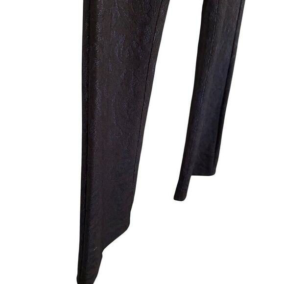 Cache Womens Textured Lace Bootcut Stretch Black Whimsigoth Floral Pants sz 14 - Picture 2 of 16
